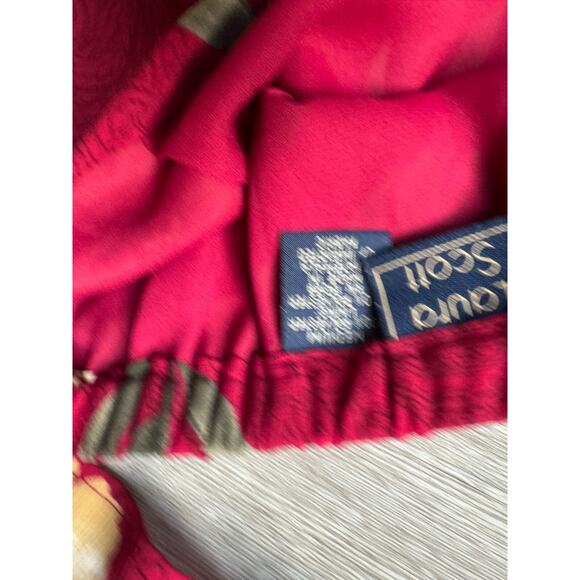 Vintage Laura Scott Skirt & Blouse Set Button Up Floral Tropical Red M Vacation - Picture 7 of 7